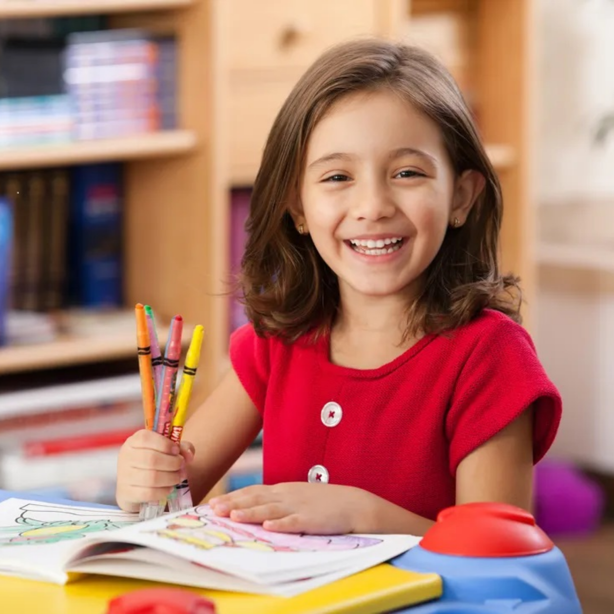 Student with school supplies